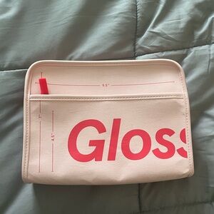 Glossier pink makeup bag